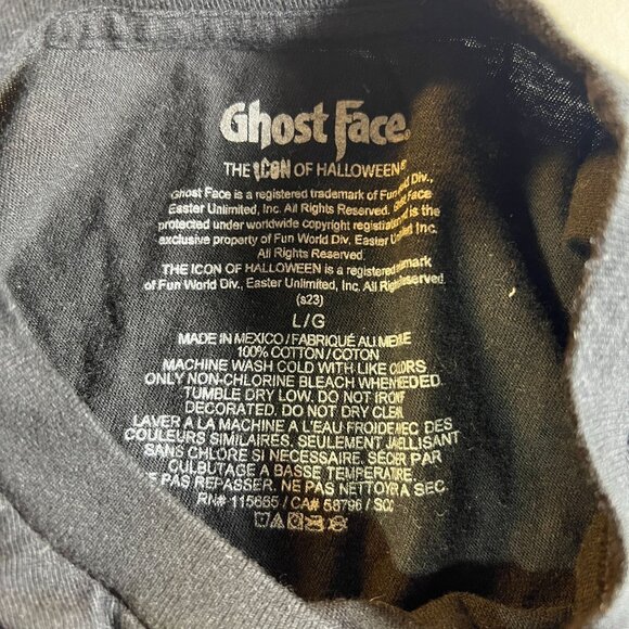 GHOST FACE Scary Movie Graphic Halloween Black T - Picture 3 of 5